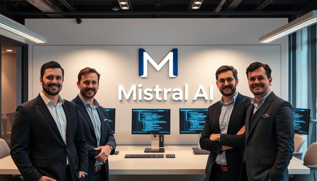 Логотип и основатели Mistral AI Логотип и основатели Mistral AI